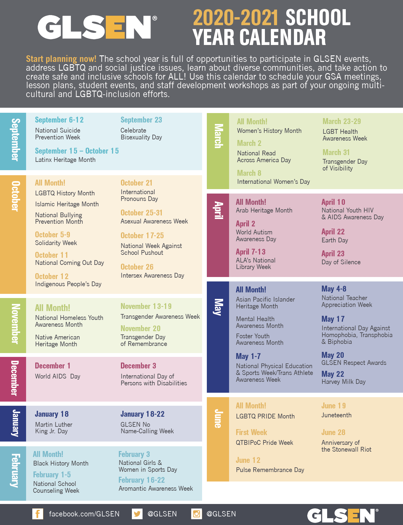 2021 Pride Month Calendar - June is Pride month - Unifor Local 88